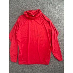 Drskin Shirt XL Red Long Sleeve Turtle Neck Activewear Top Stretchy Workout
